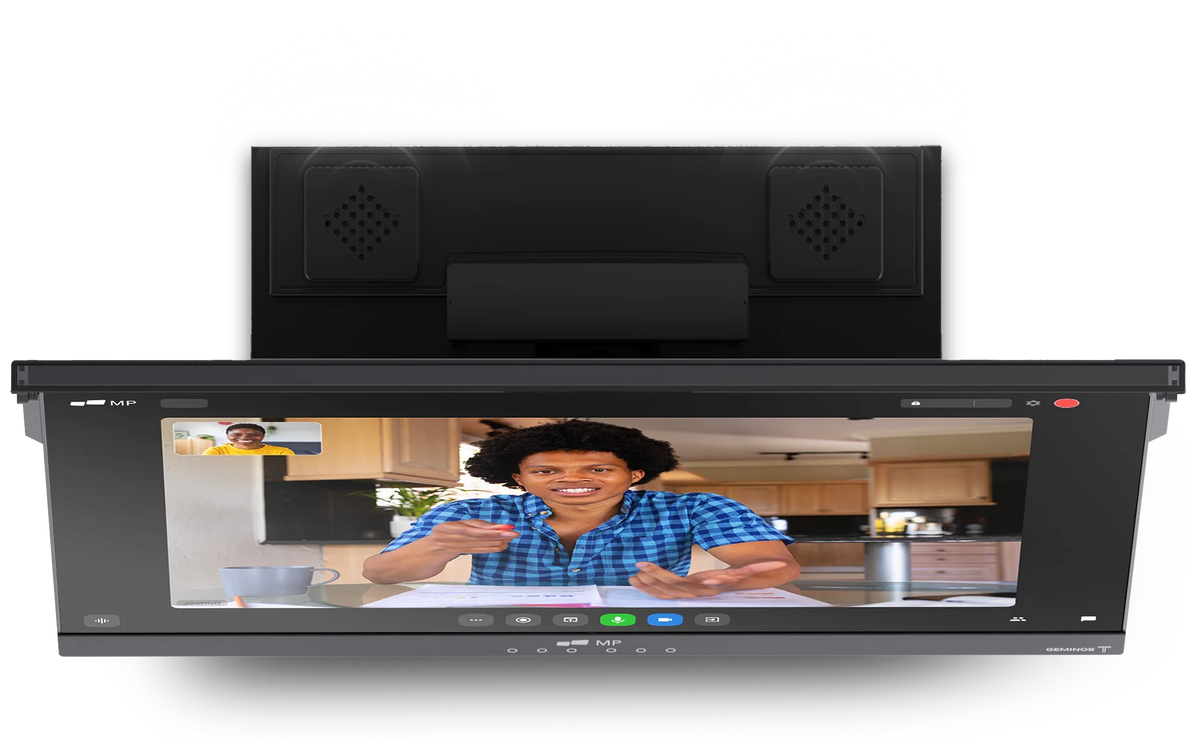Webcam, speakers, microphone and more are built into the Geminos 